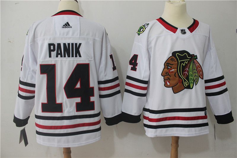Men Chicago Blackhawks #14 Panik white Stitched Adidas NHL Jerseys->chicago blackhawks->NHL Jersey